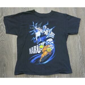 NARUTO vs SASUKE T Shirt Size XS Black Japanese Anime Shippuden Action Casual